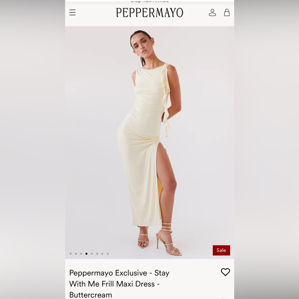 Peppermayo Exclusive - Stay With Me Frill Maxi Dress - Buttercream NWT